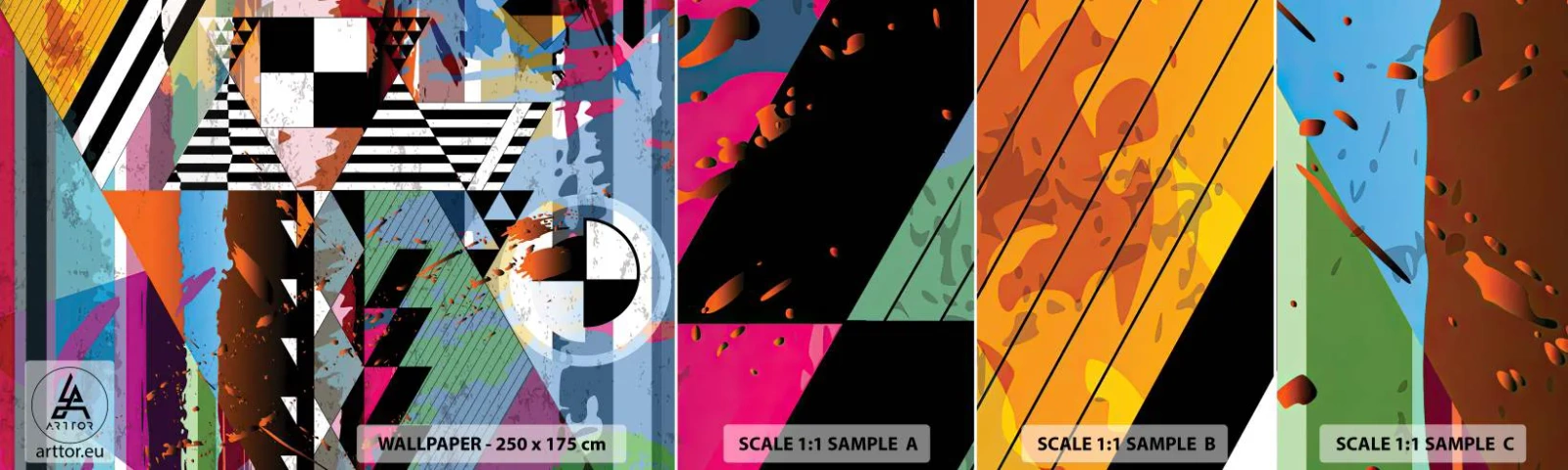 Campione Di Fotomurale Standard Eco - Geometrico e organico - Astrazione, Pezzo, Arte Moderna - 100x30 cm