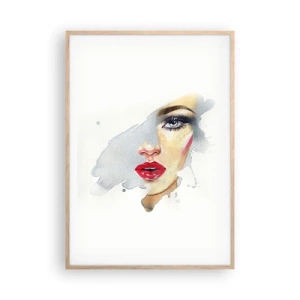 Poster in cornice rovere chiaro - Riflesso in una goccia d'acqua - 70x100 cm