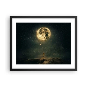 Poster in cornice nera - Chi ha rubato la luna - 50x40 cm