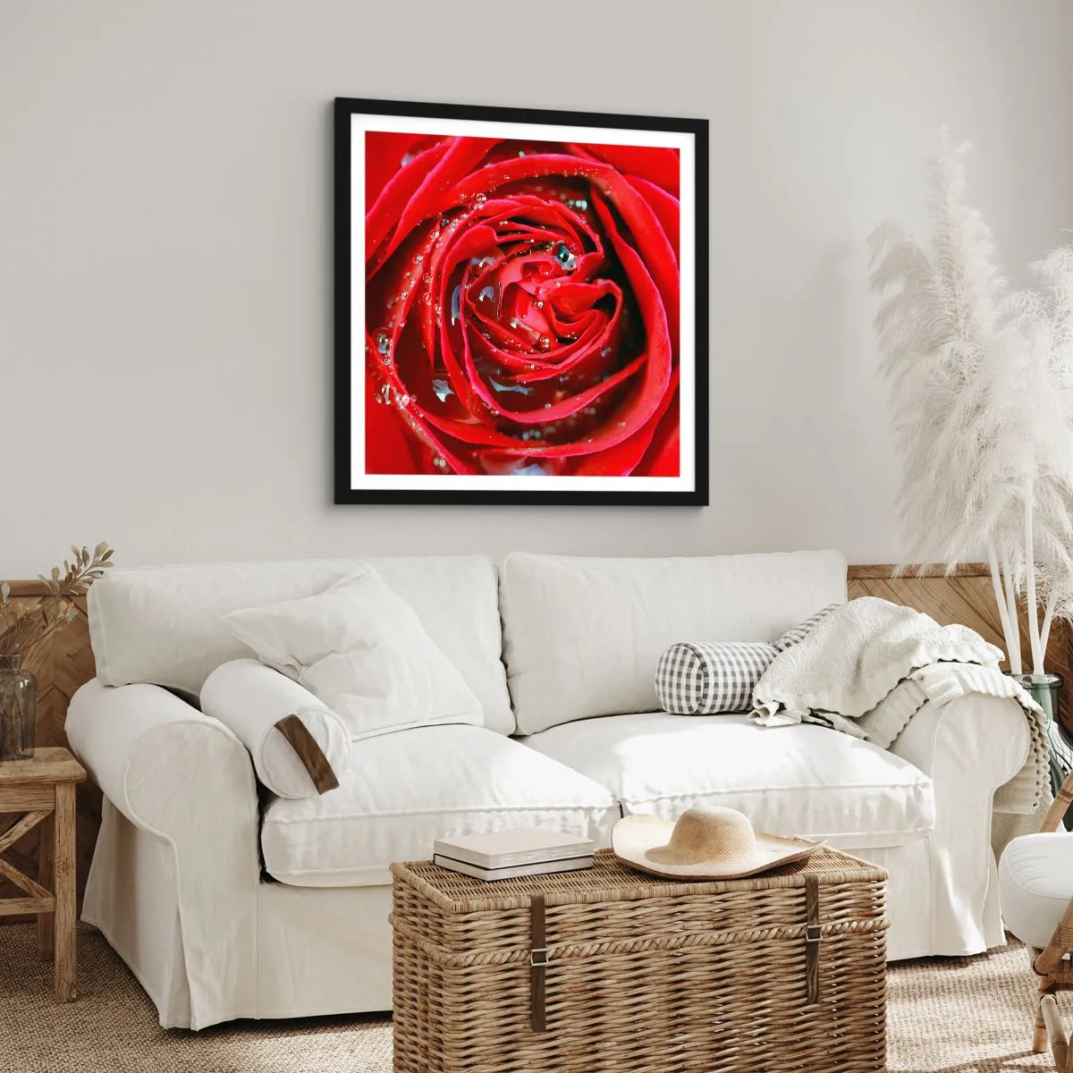 Poster in cornice nera - Nelle gocce della rugiada - 40x40 cm