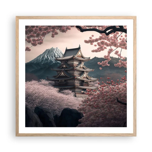 Poster in cornice rovere chiaro - Il Paese dei ciliegi in fiore - 60x60 cm