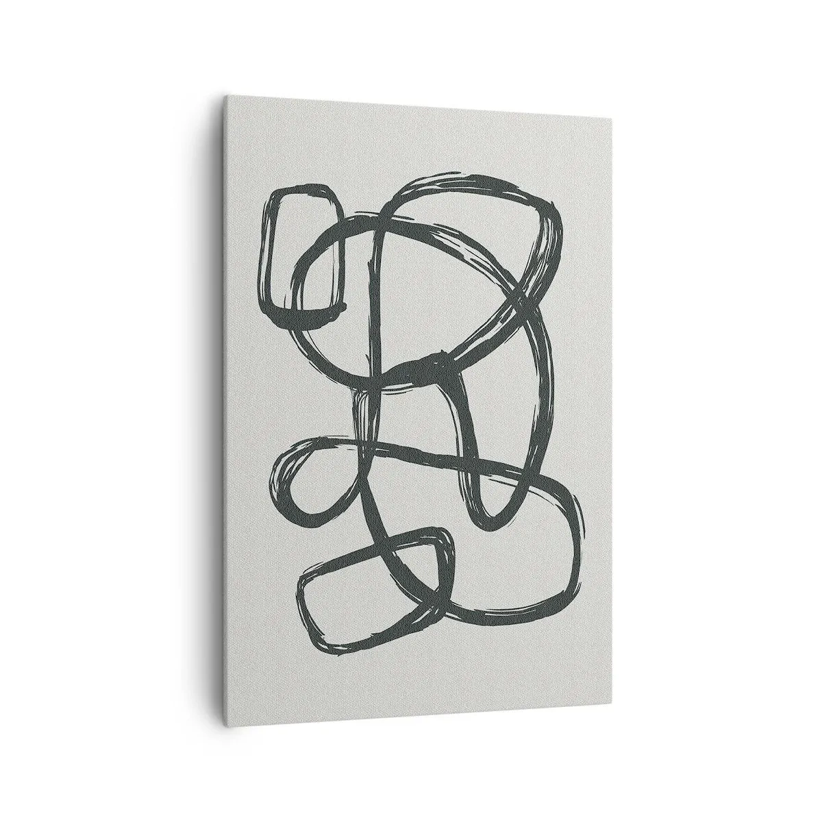 Quadro su tela - Stampe su Tela - Linee astratte che creano forme libere su uno sfondo chiaro - 70x100cm - Astrazione aggrovigliata - Decorazione murale moderna per soggiorno e camera da letto ARTTOR