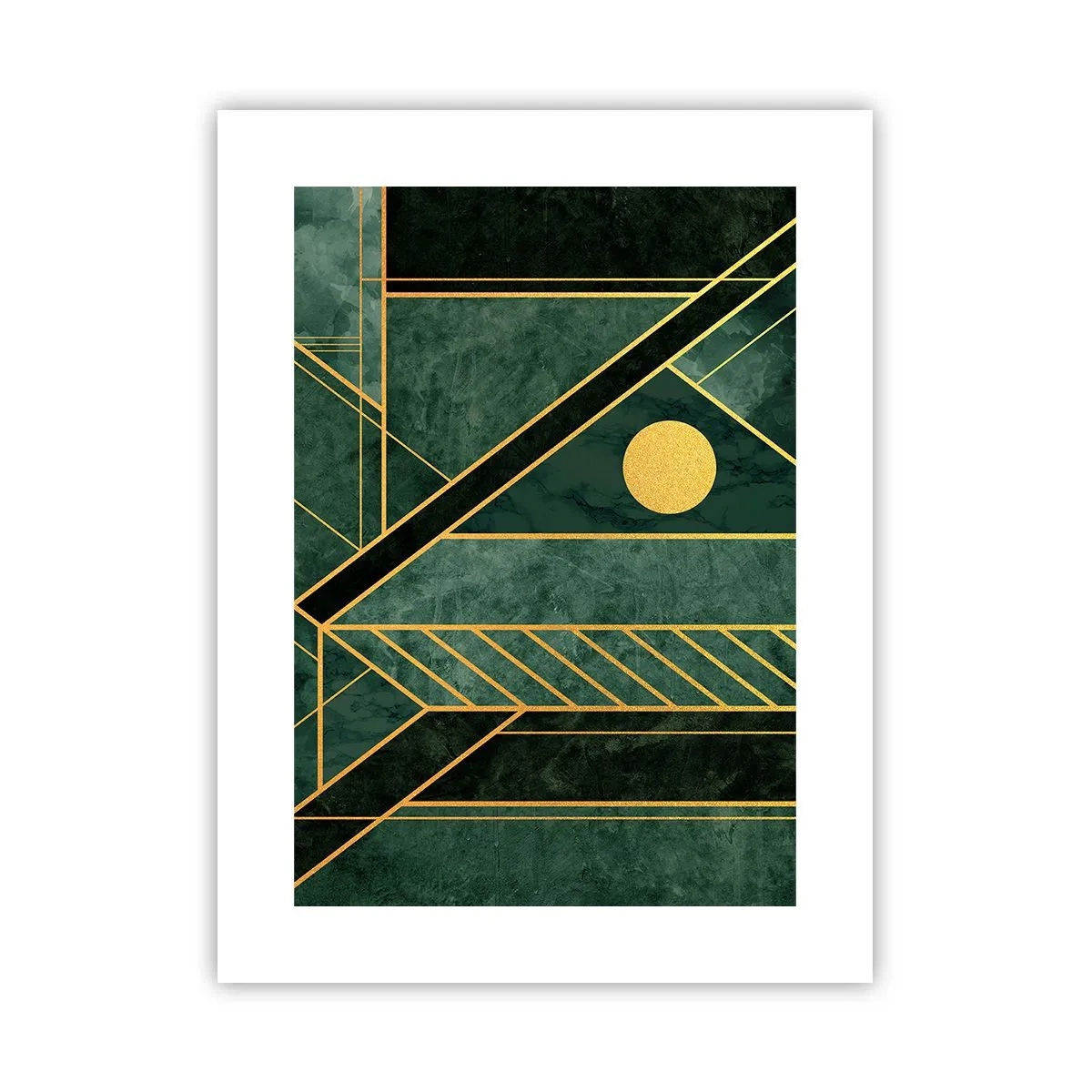 Poster - Dinamica di oro e azzurro - 30x40 cm