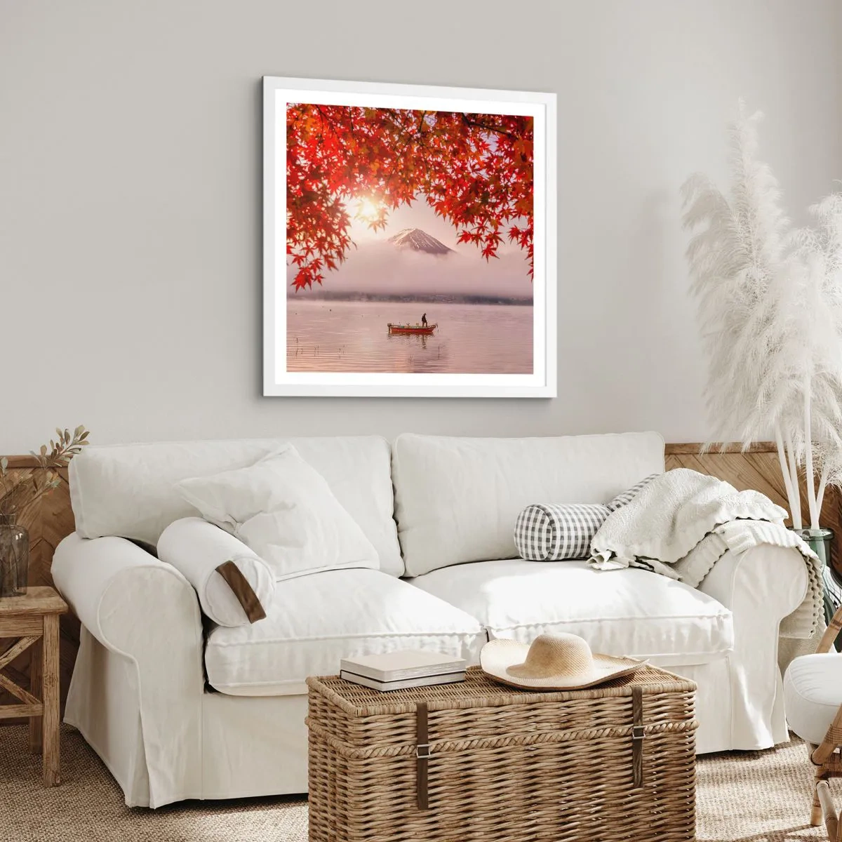 Poster in cornice bianca - Nell'atmosfera del Giappone - 30x30 cm