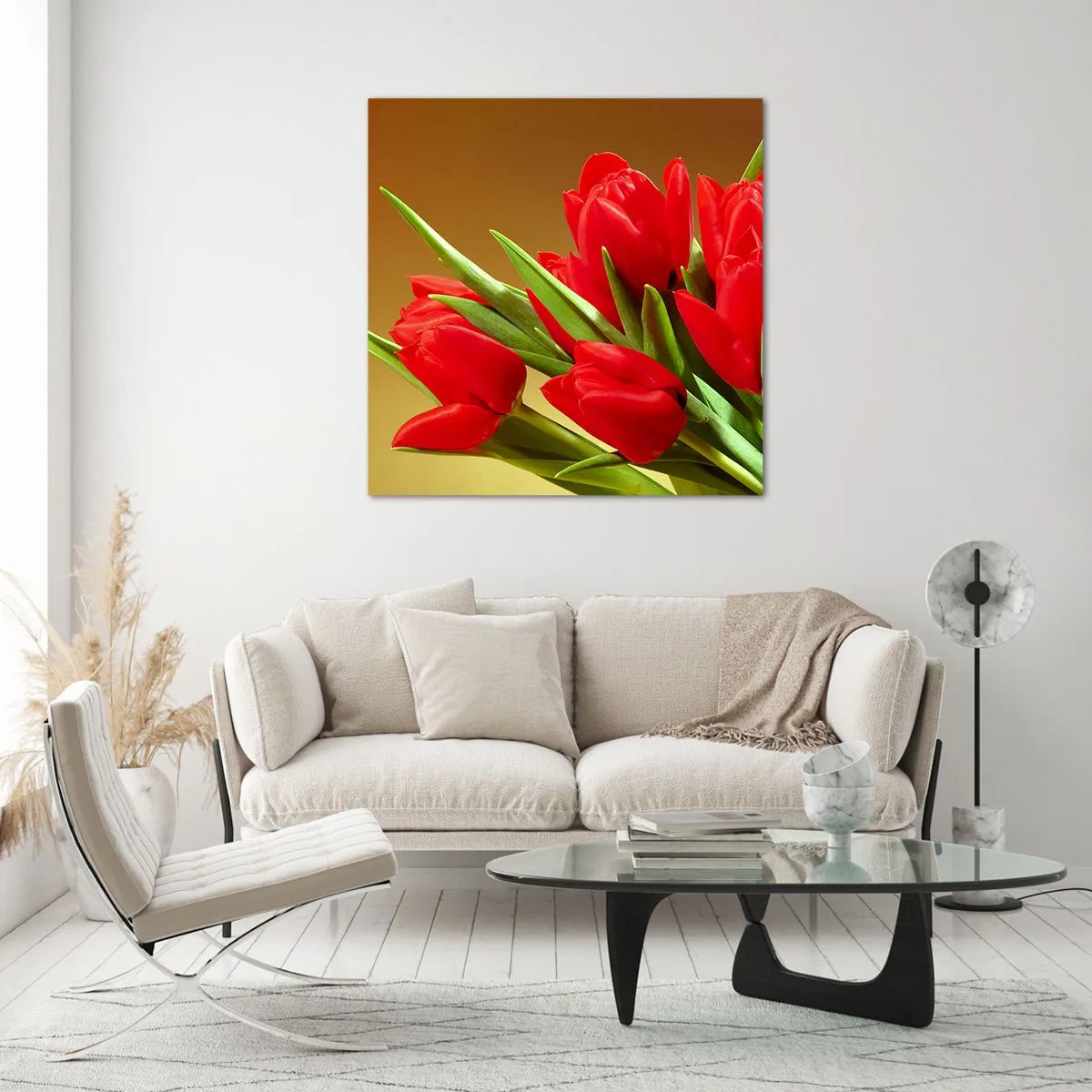 Quadro su vetro - Un mazzo di gioia primaverile - 70x70 cm