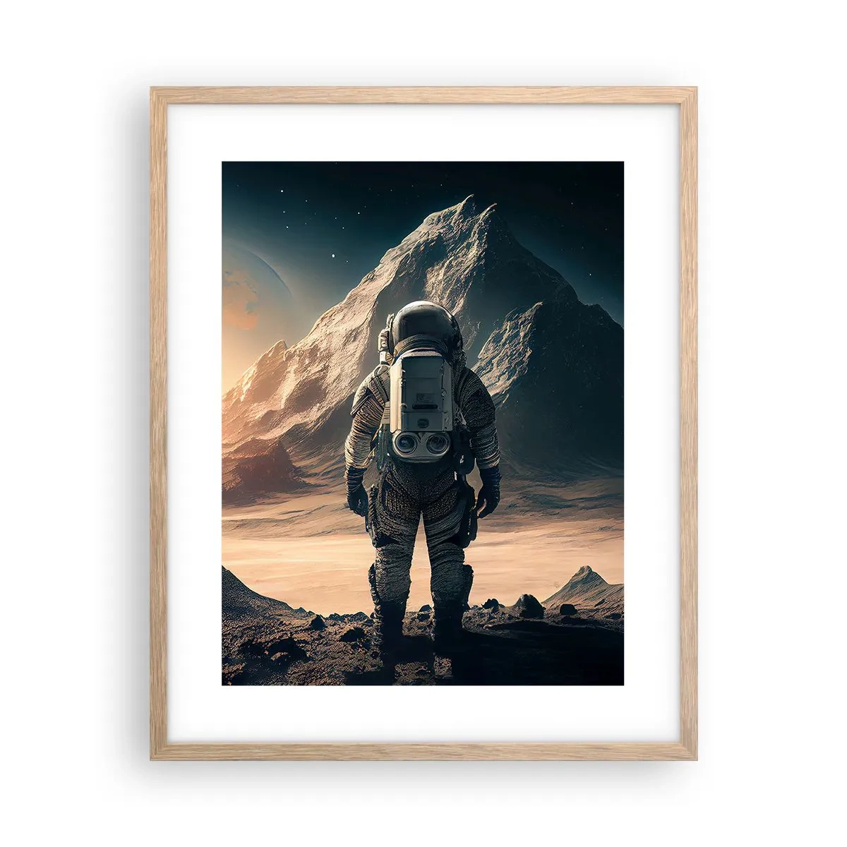 Poster in cornice rovere chiaro - Nuova sfida - 40x50 cm