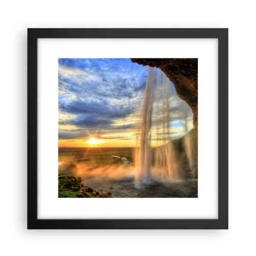 Poster in cornice nera - Il mondo dietro una tenda di gocce - 30x30 cm