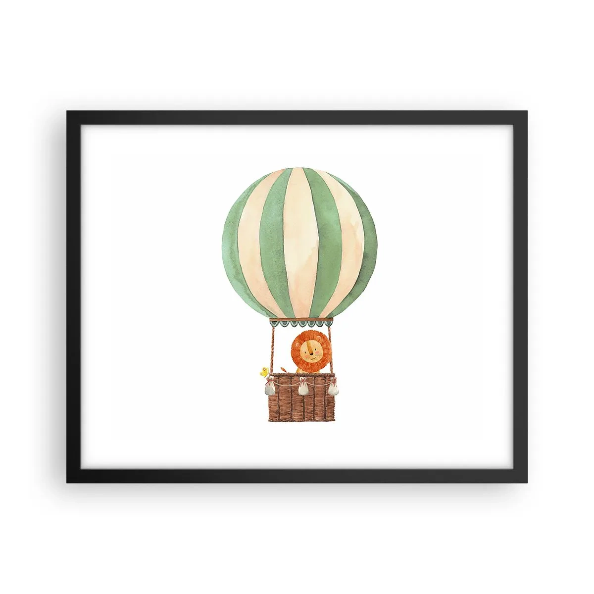 Poster in cornice nera - I viaggi del leone - 50x40 cm