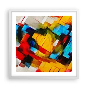 Poster in cornice bianca - Intreccio multicolore - 50x50 cm