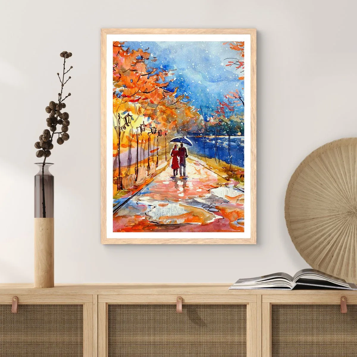 Poster in cornice rovere chiaro - Insieme fino ai confini del tempo - 40x50 cm