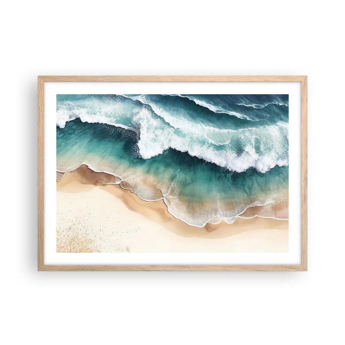 Poster in cornice rovere chiaro - L'eterno incontro - 70x50 cm