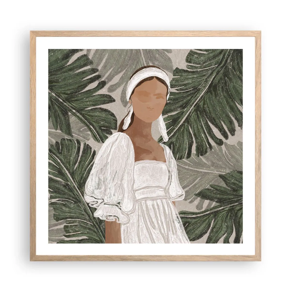 Poster in cornice rovere chiaro - Ritratto esotico - 60x60 cm