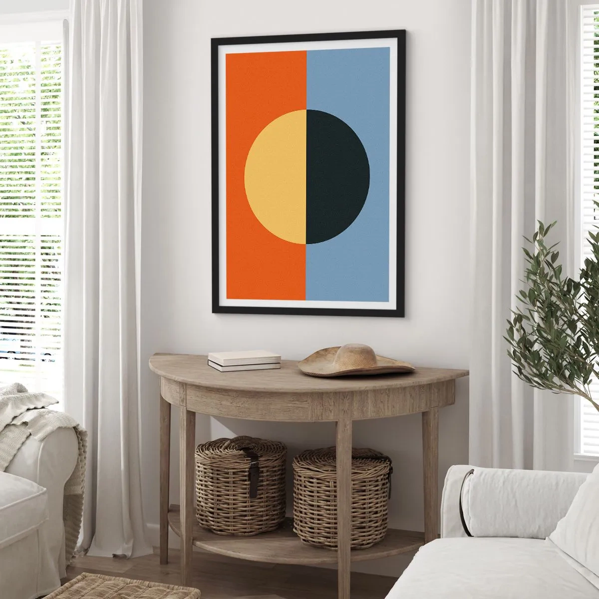 Poster in cornice nera - Composizione di caldo e freddo - 40x50 cm
