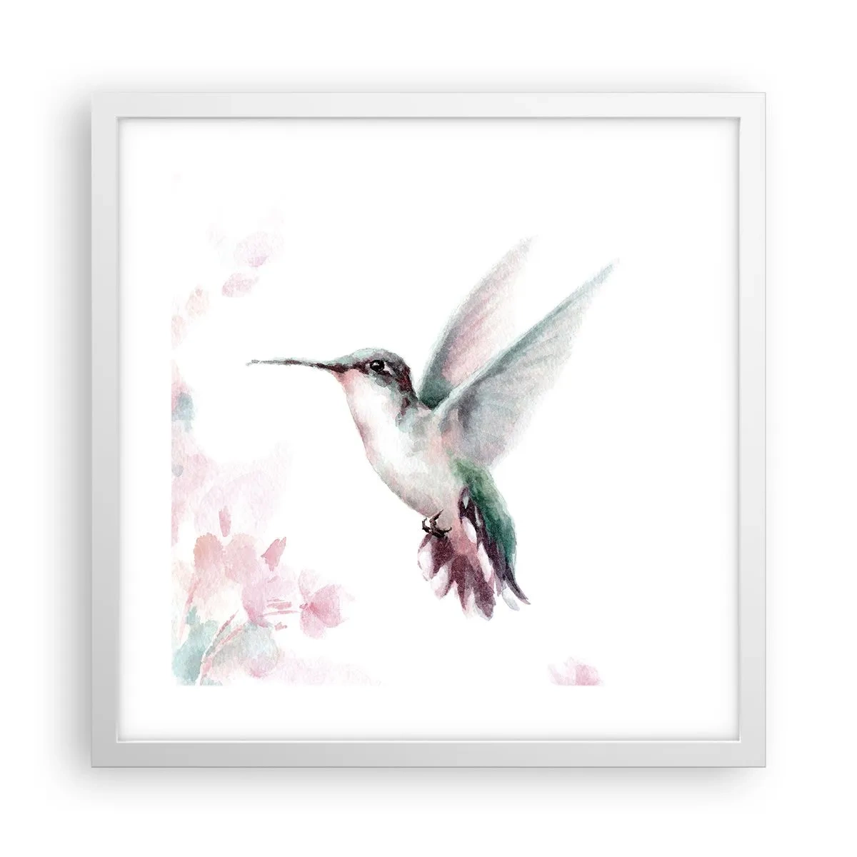 Poster in cornice bianca - Battito immobile - 40x40 cm