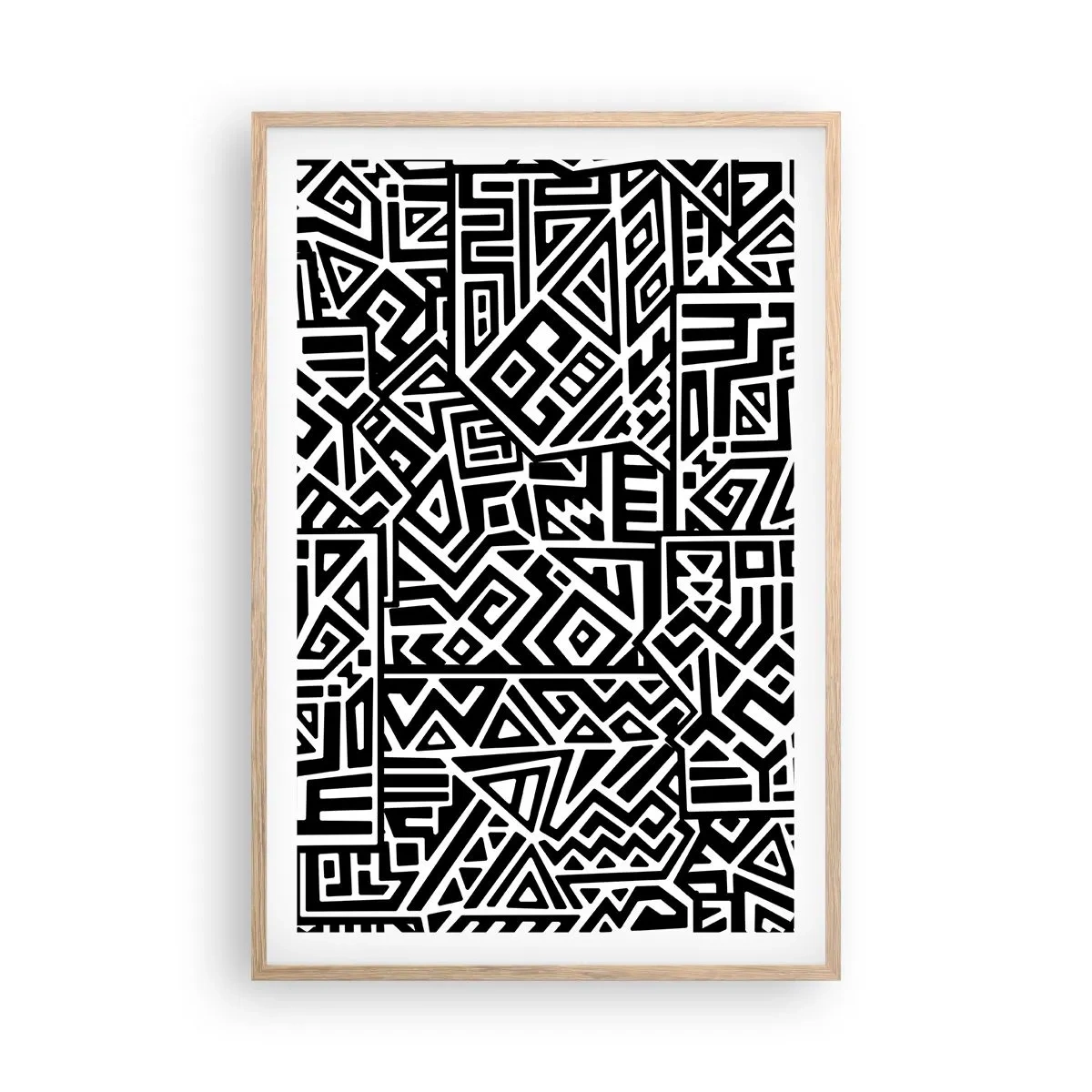 Poster in cornice rovere chiaro - Composizione precolombiana - 61x91 cm