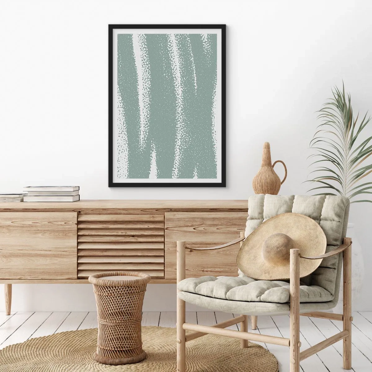 Poster in cornice nera - Astrazione in clima invernale - 30x40 cm