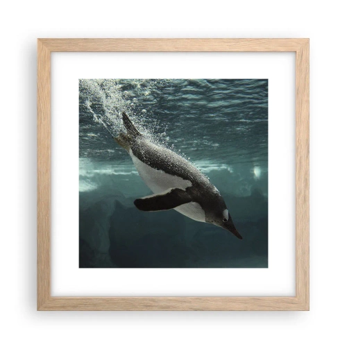 Poster in cornice rovere chiaro - Benvenuto nel mio mondo - 30x30 cm