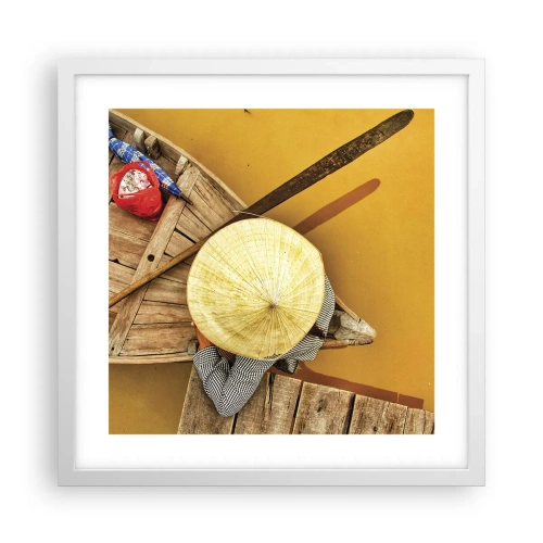 Poster in cornice bianca - Vita sul Fiume Giallo - 40x40 cm