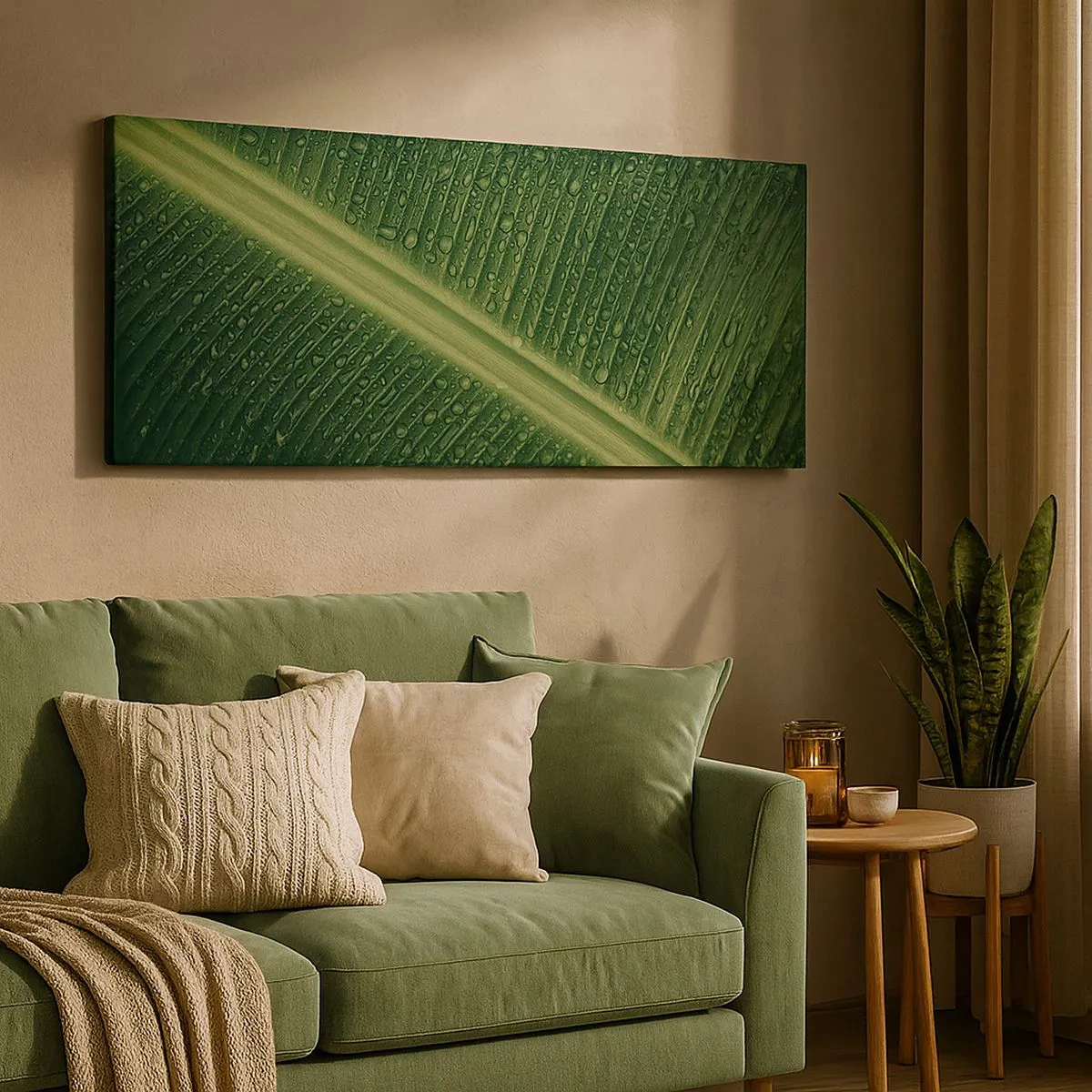 Quadro su tela - Stampe su Tela - La struttura del verde - 100x40 cm