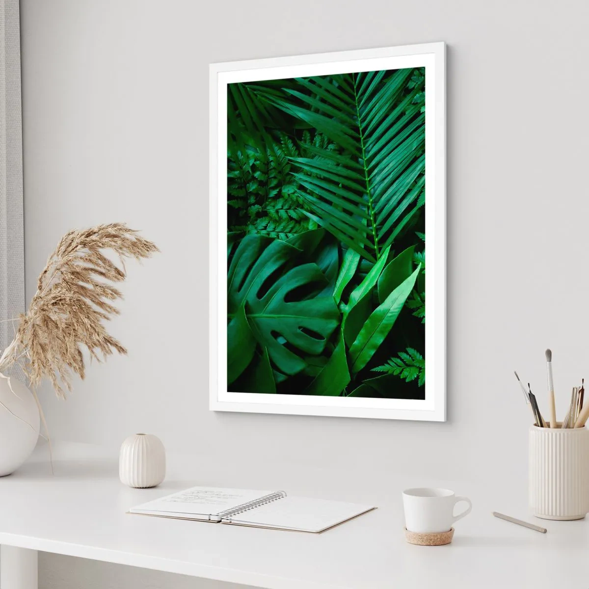 Poster in cornice bianca - Avvolti nel verde - 70x100 cm