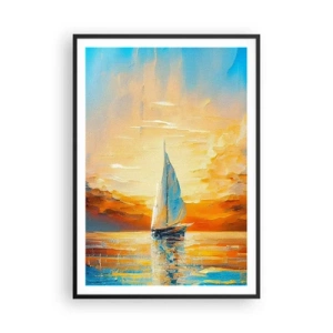 Poster in cornice nera - Navigando nell'oro - 70x100 cm