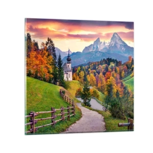 Quadro su vetro - Un paesaggio come dipinto - 70x70 cm