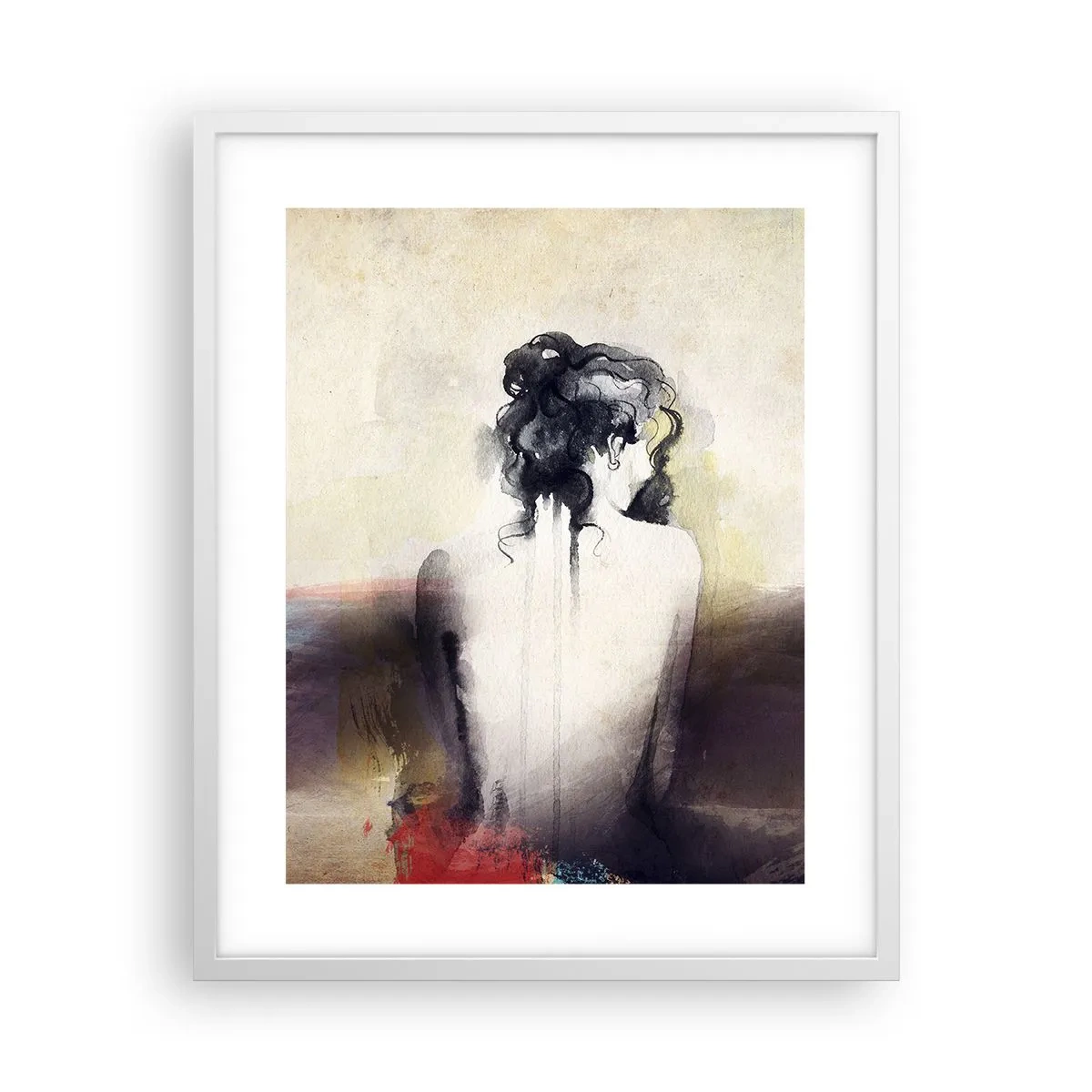 Poster in cornice bianca - Linee miti, forme ovali - 40x50 cm
