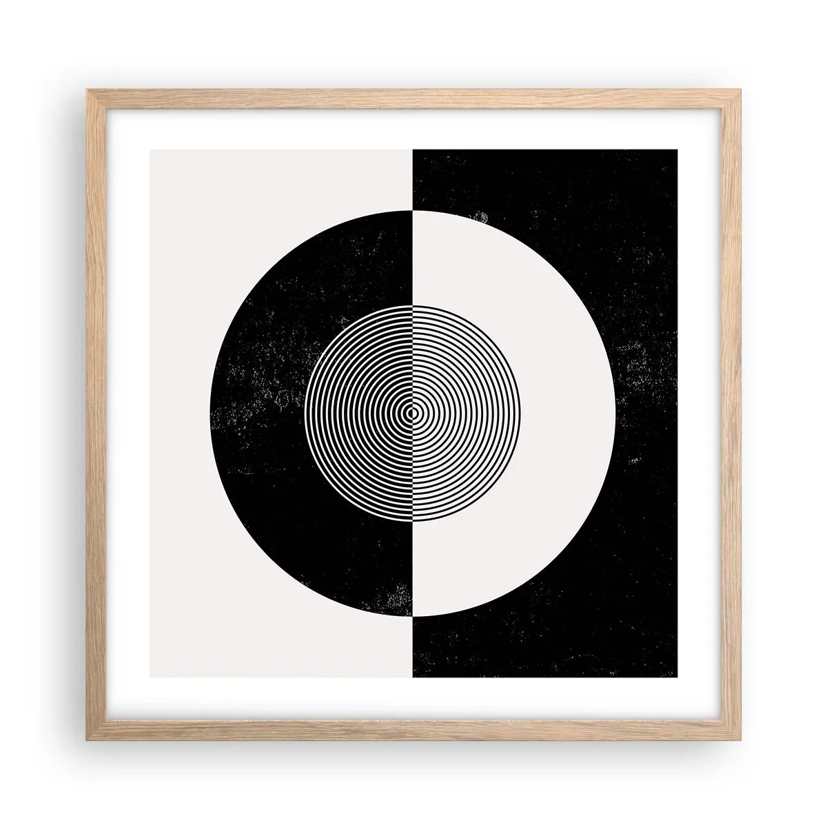 Poster in cornice rovere chiaro - Armonia in bianco e nero - 50x50 cm