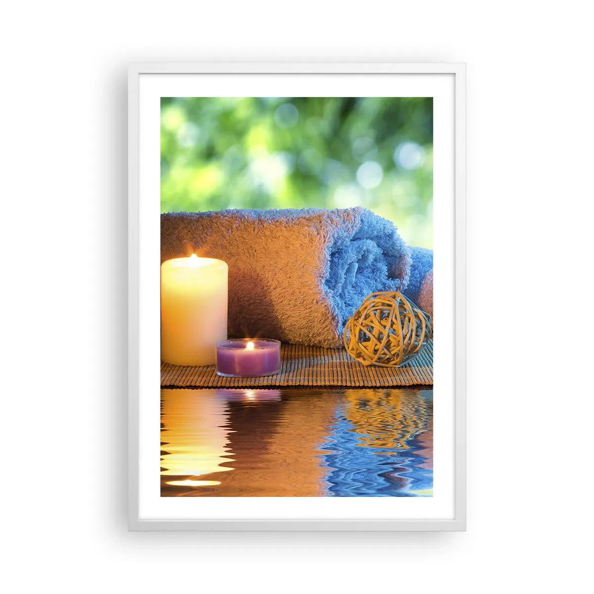 Poster in cornice bianca - Tempo per il corpo - 50x70 cm