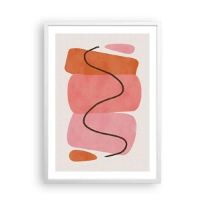 Poster in cornice bianca - Il delicato movimento delle forme - 50x70 cm