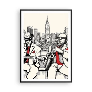 Poster in cornice nera - Improvvisare a New York - 70x100 cm