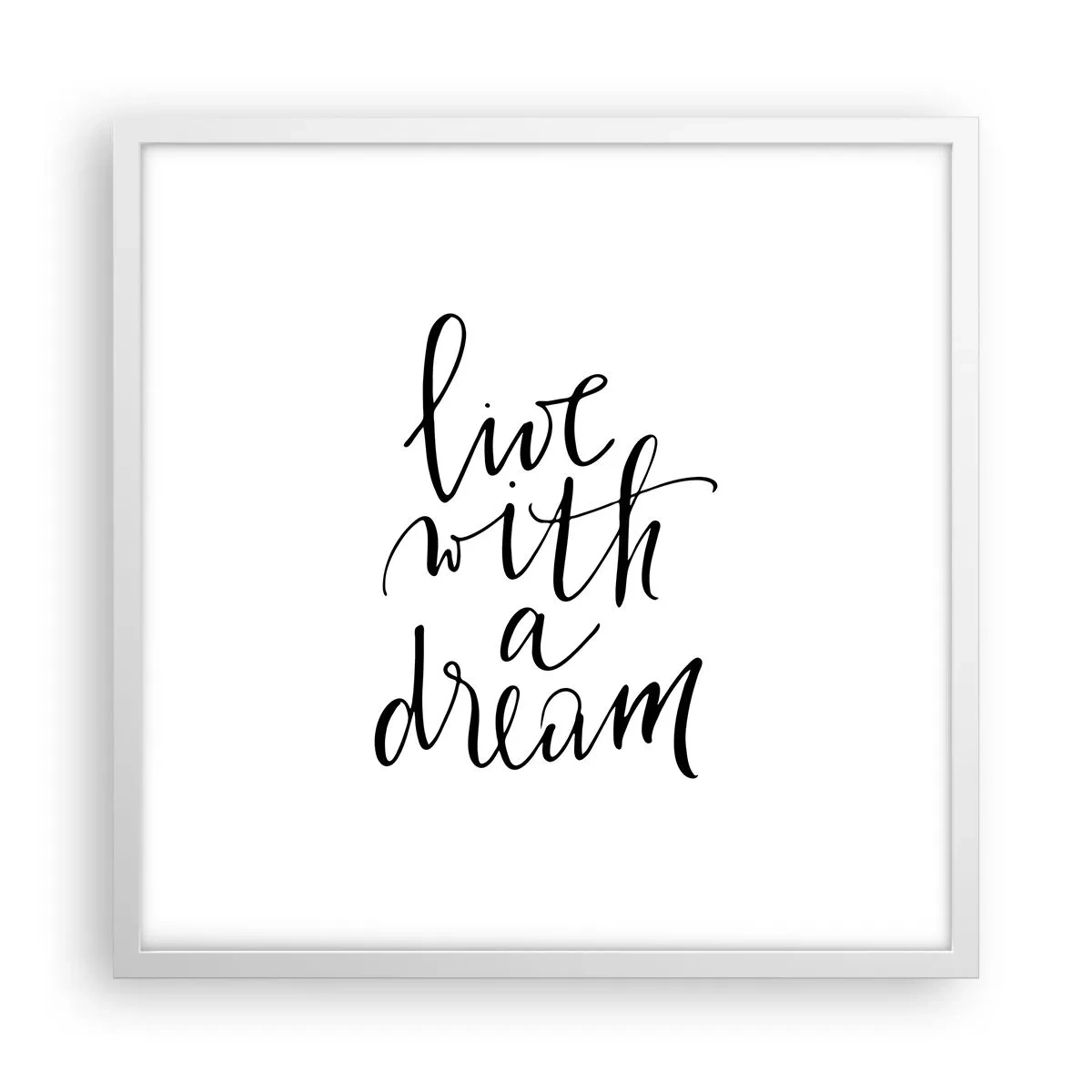 Poster in cornice bianca - Of course - 50x50 cm