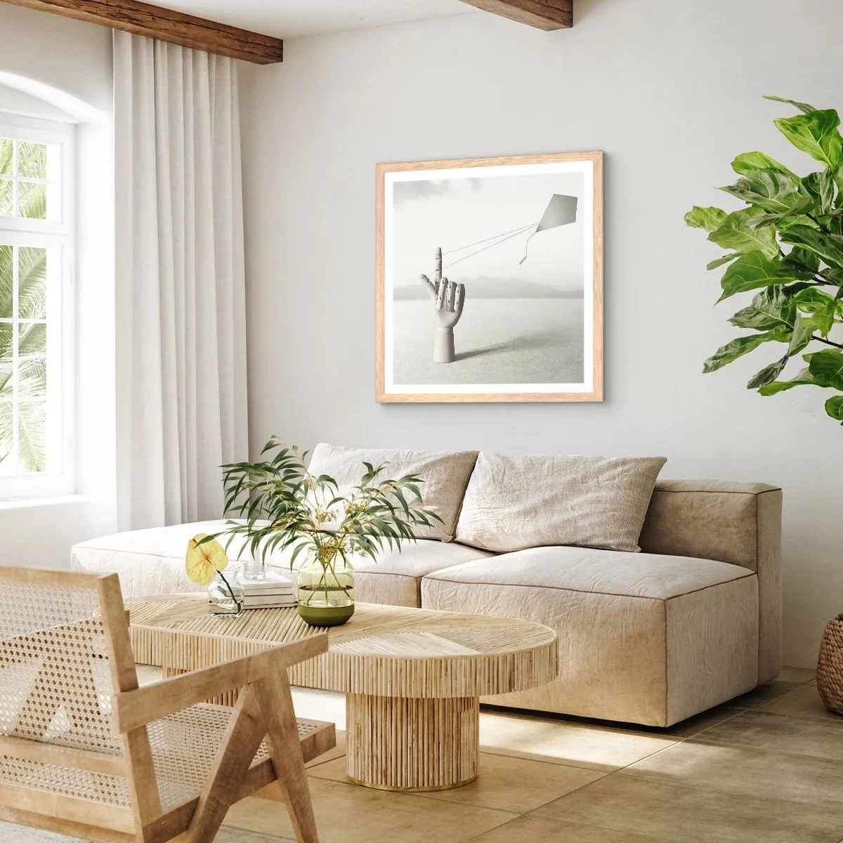 Poster in cornice rovere chiaro - Prova di forza - 30x30 cm