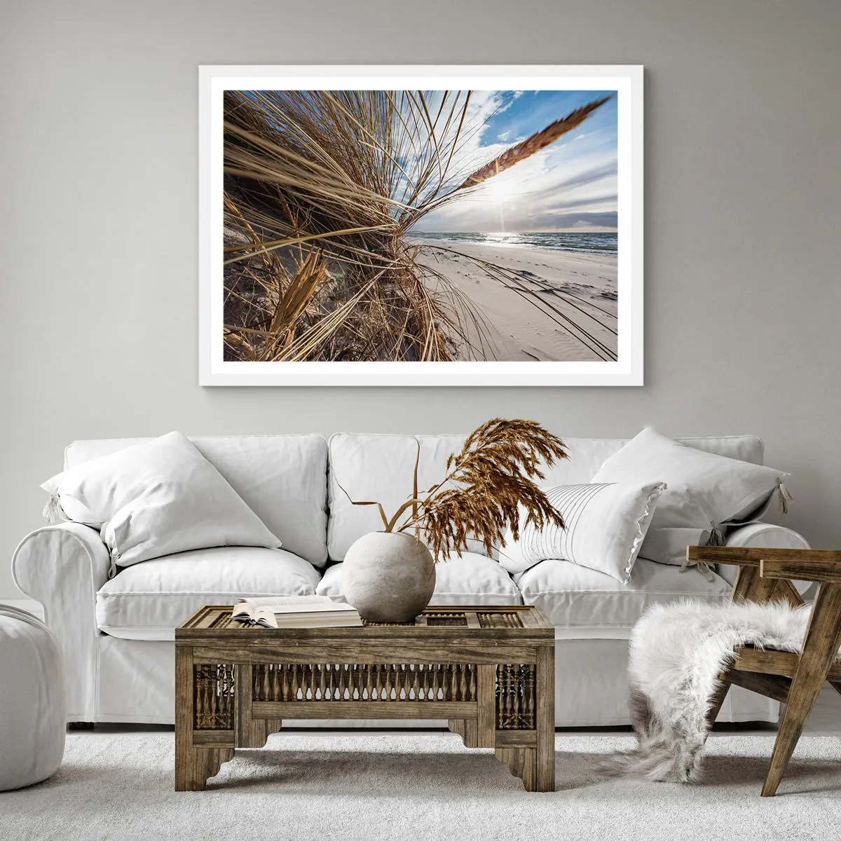 Poster in cornice bianca - L'incontro degli elementi - 40x40 cm