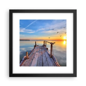 Poster in cornice nera - Camminando verso il sole - 30x30 cm