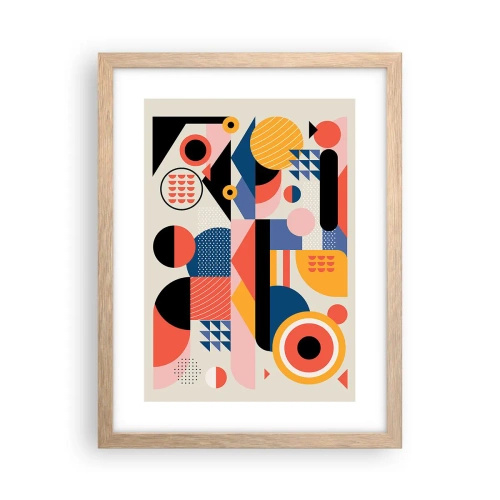 Poster in cornice rovere chiaro - Composizione: divertiti - 30x40 cm