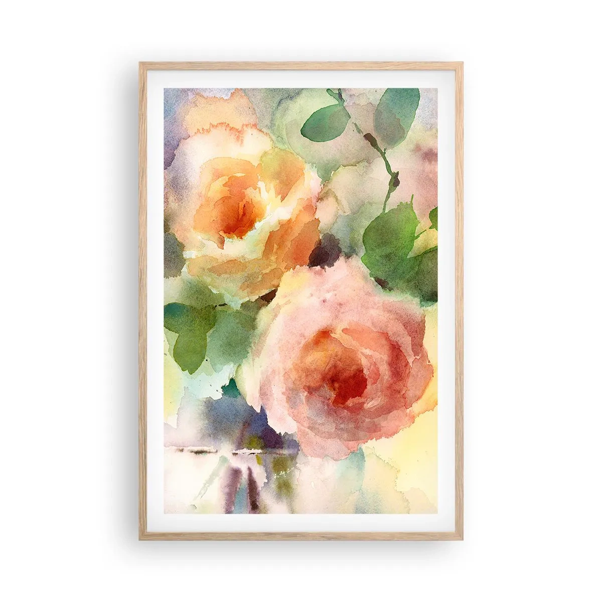 Poster in cornice rovere chiaro - Delicati come un acquerello - 61x91 cm