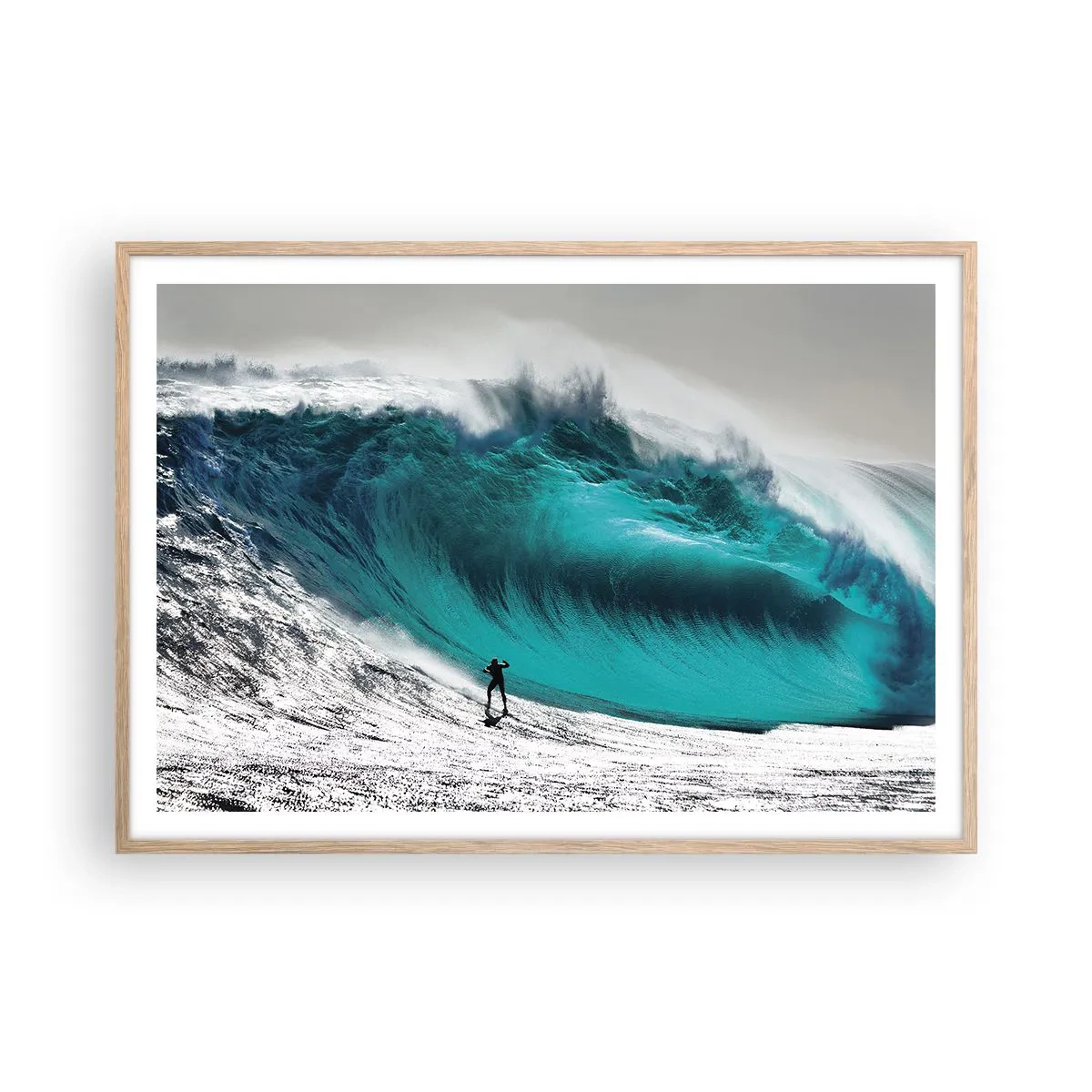 Poster in cornice rovere chiaro - Sfida accettata - 100x70 cm