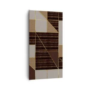 Quadro su tela - Stampe su Tela - Mosaico di marrone e oro - 65x120 cm