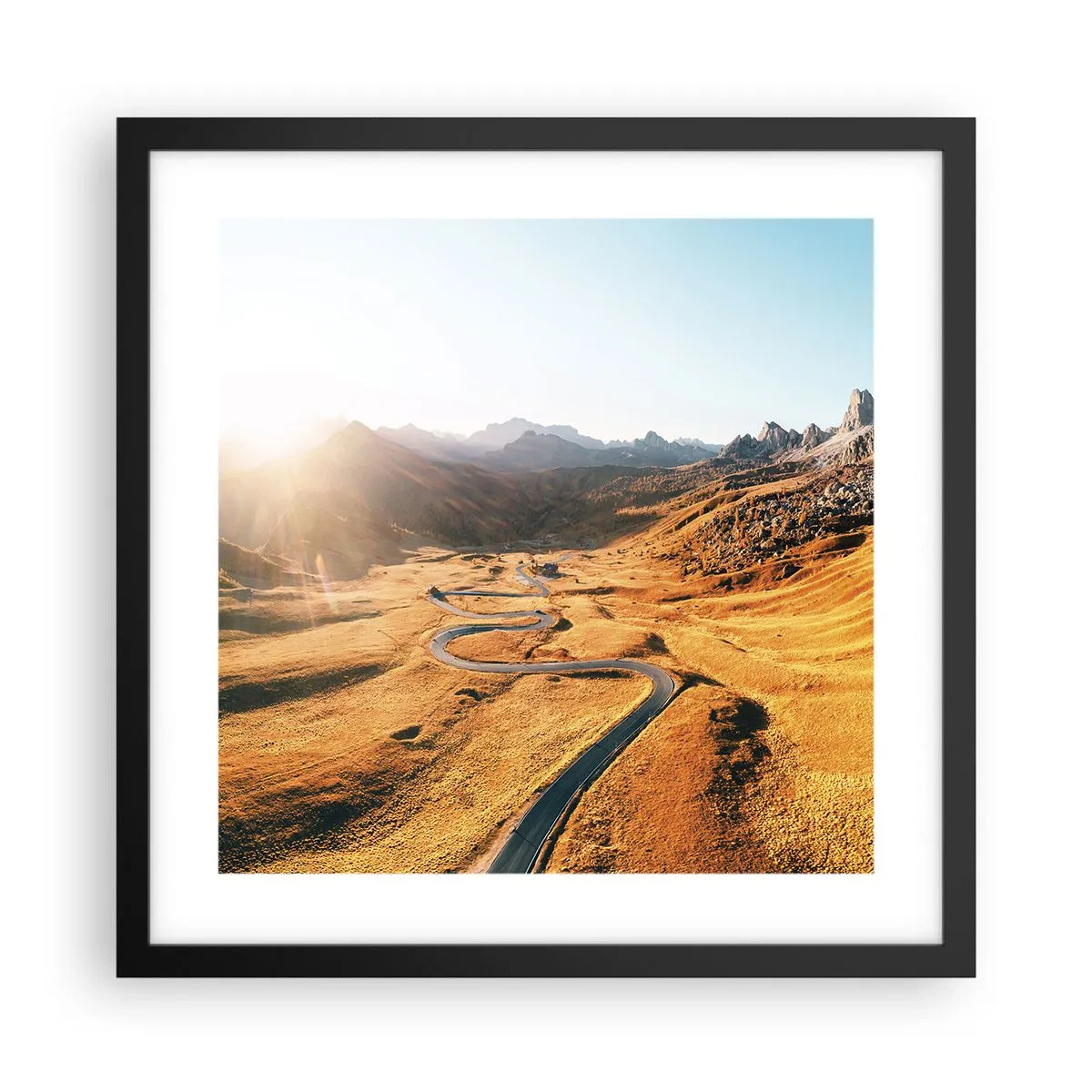 Poster in cornice nera - Nella valle dorata - 40x40 cm