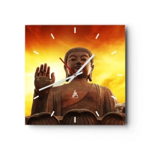 Orologio da parete - Orologio in Vetro - La pace del mondo - 40x40 cm