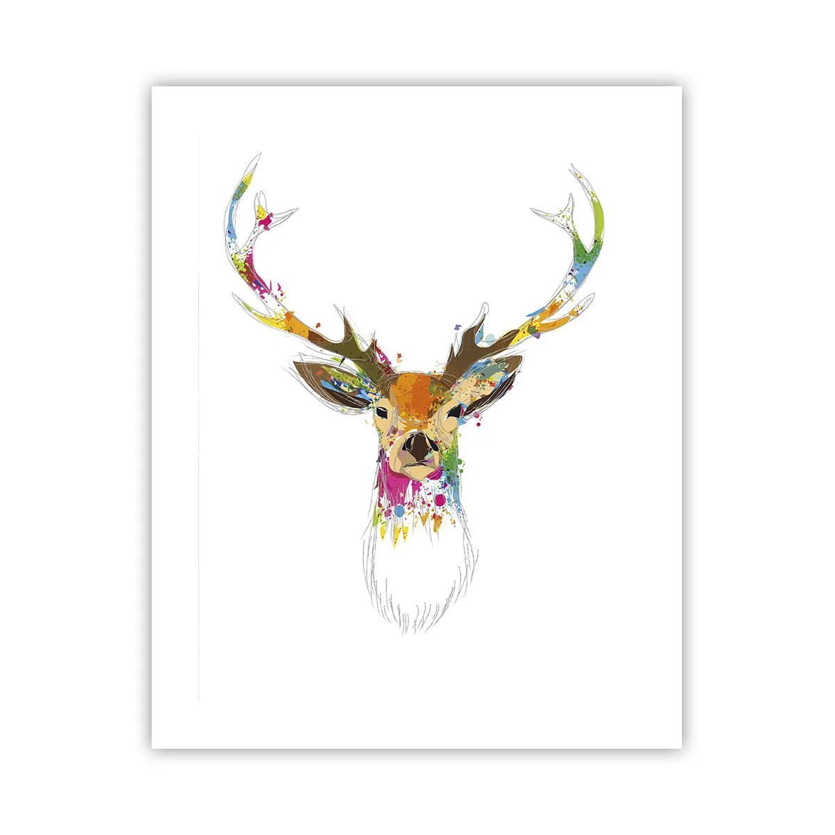 Poster - Mite cerbiatto immerso nel colore - 40x50 cm