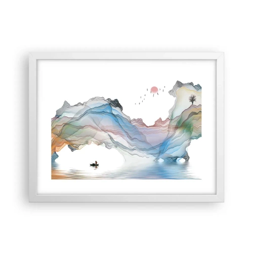 Poster in cornice bianca - Verso i monti di cristallo - 40x30 cm