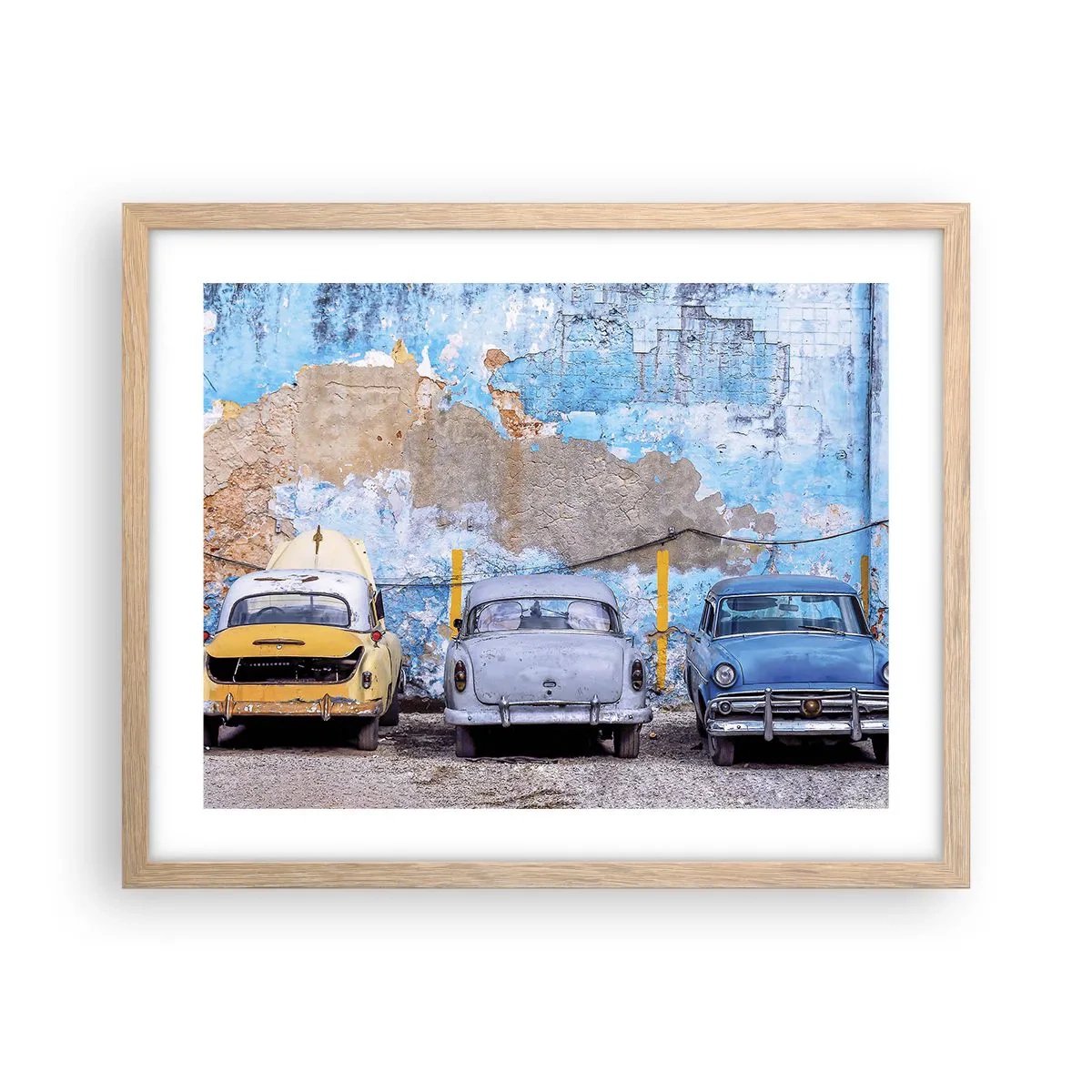 Poster in cornice rovere chiaro - L'incontro dei veterani - 50x40 cm