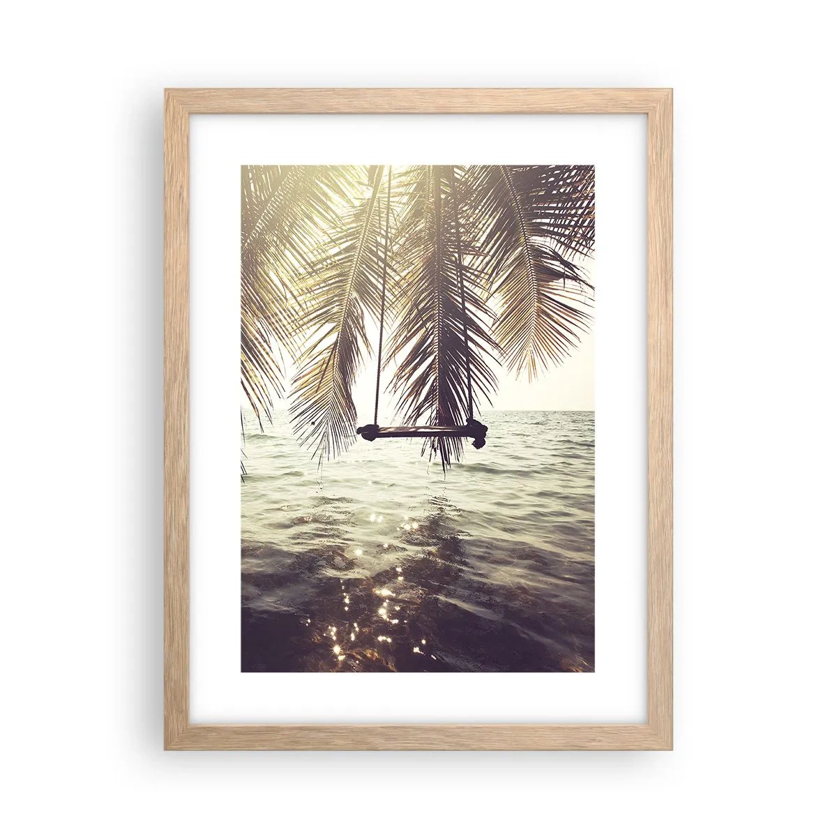 Poster in cornice rovere chiaro - Si può dondolare tra le nuvole a volontà - 30x40 cm