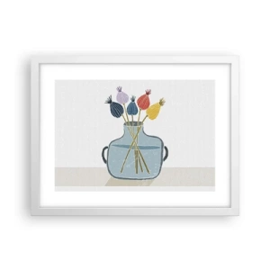 Poster in cornice bianca - Il silenzio dei papaveri - 40x30 cm