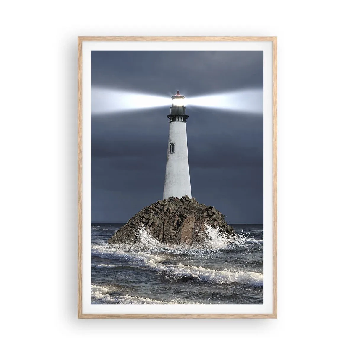 Poster in cornice rovere chiaro - Qui...qui... qui! - 70x100 cm