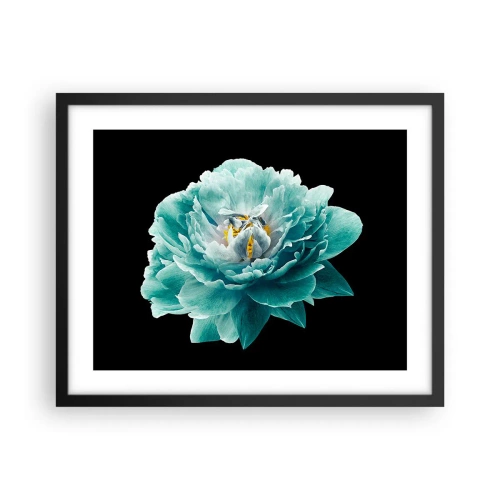 Poster in cornice nera - Petali blu e oro - 50x40 cm