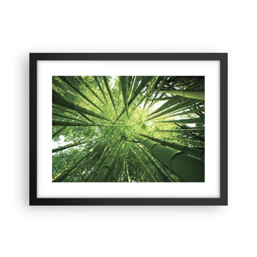 Poster in cornice nera - Nella foresta di bambù - 40x30 cm