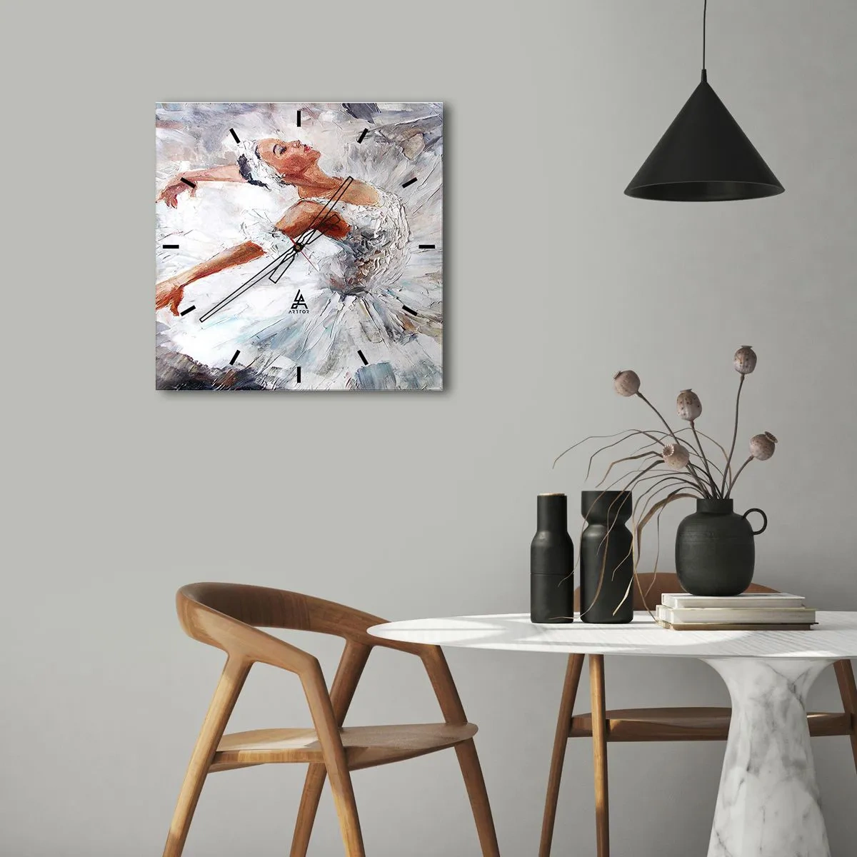 Orologio da parete - Orologio in Vetro - Delicata e leggera come il tulle - 40x40 cm